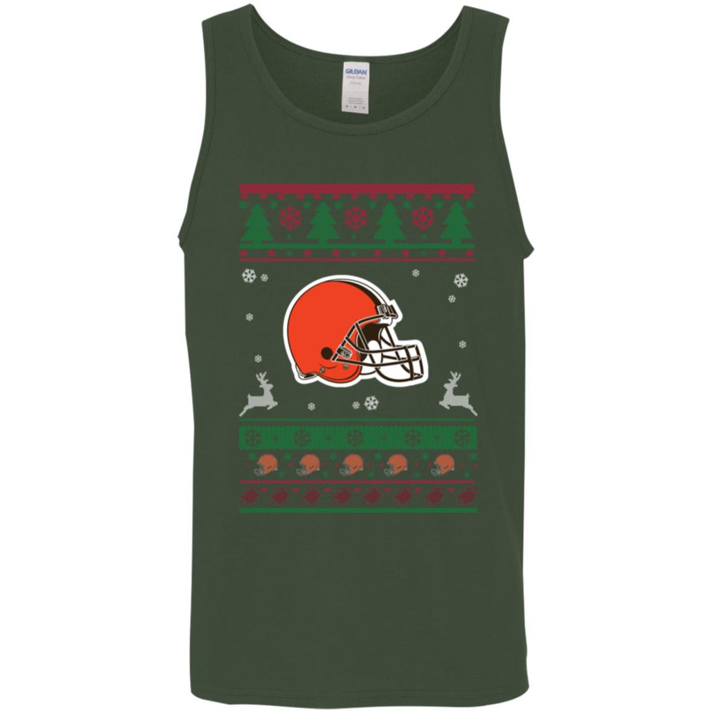 Cleveland Browns Logo Football Teams Ugly Christmas Sweater Men Tank Top