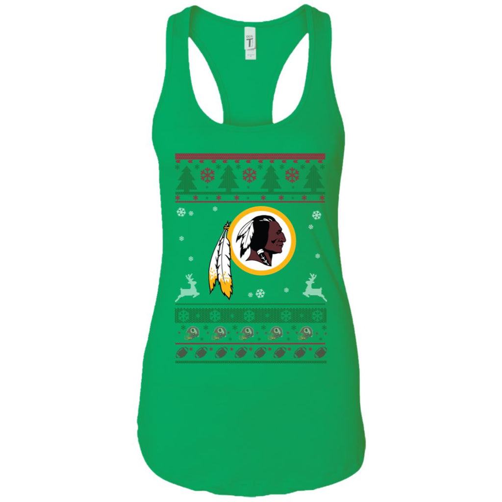 Washington Redskins Logo Football Teams Ugly Christmas Sweater Women Tank