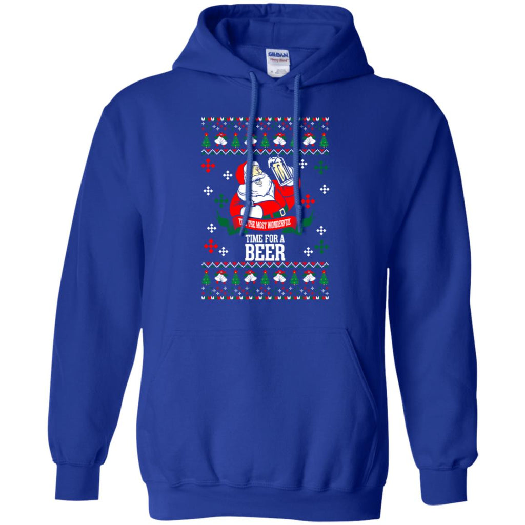It's The Most Wonderful Time For A Beer Ugly Christmas Men Pullover Hoodie