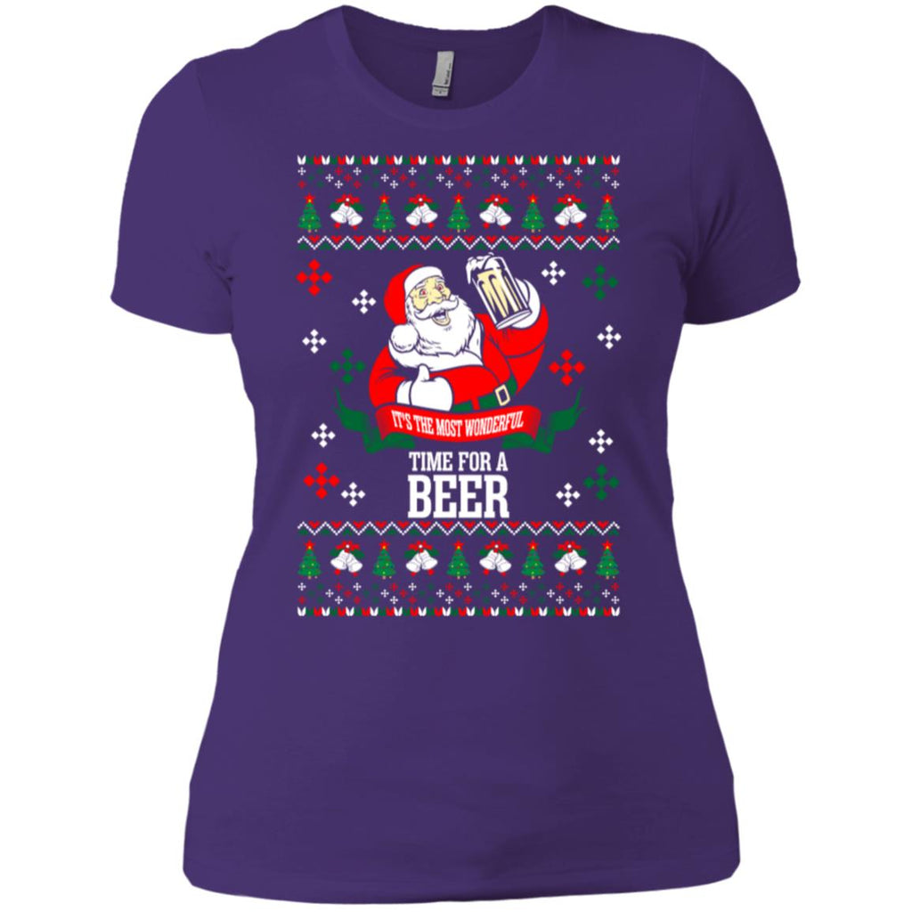 It's The Most Wonderful Time For A Beer Ugly Christmas Women T-Shirt