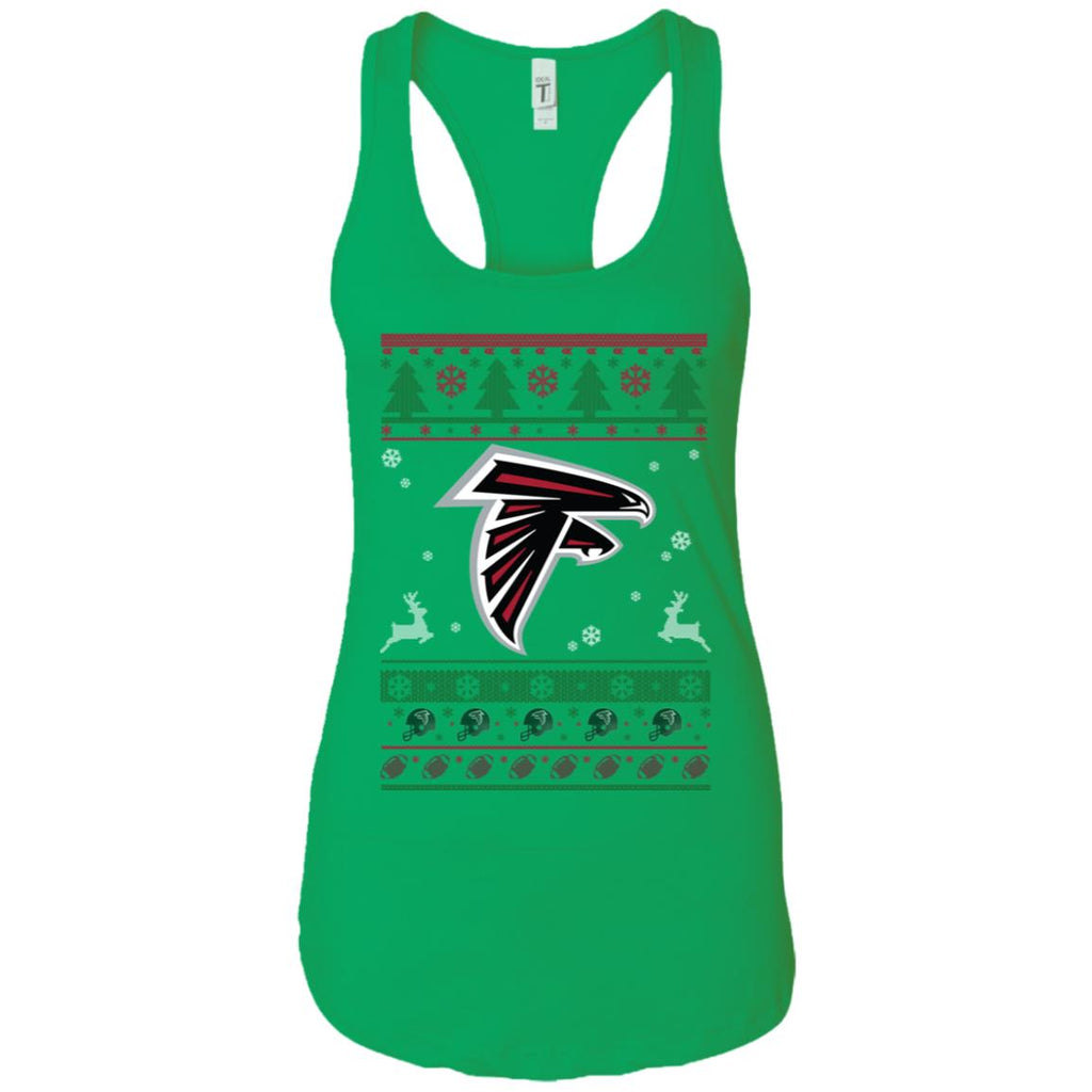 Atlanta Falcons Logo Football Teams Ugly Christmas Sweater Women Tank