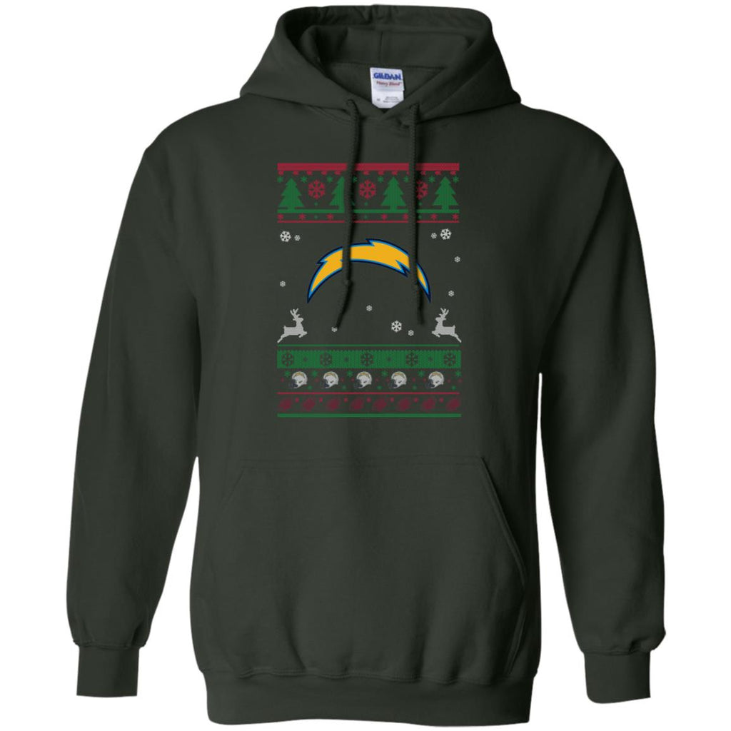 Los Angeles Chargers Logo Football Teams Ugly Christmas Sweater Men Pullover Hoodie