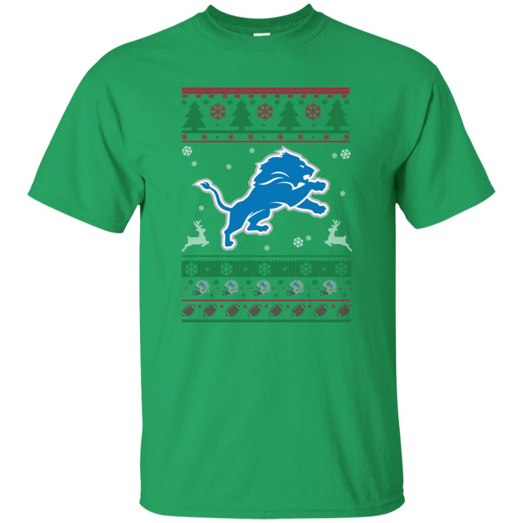 Detroit Lions Logo Football Teams Ugly Christmas Sweater Men T-Shirt