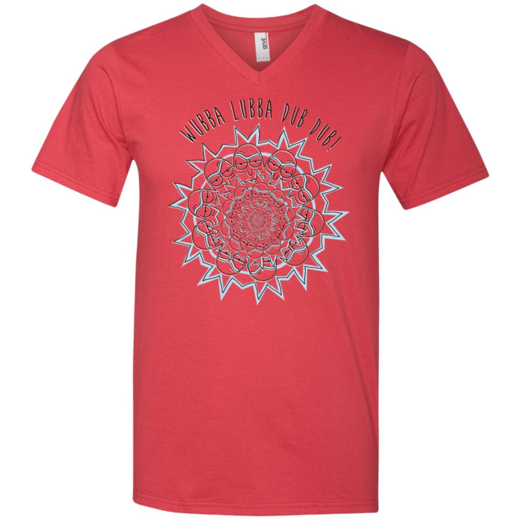 Rick And Morty Wubba Lubba Dub Dub Slogan Men V-Neck T-Shirt