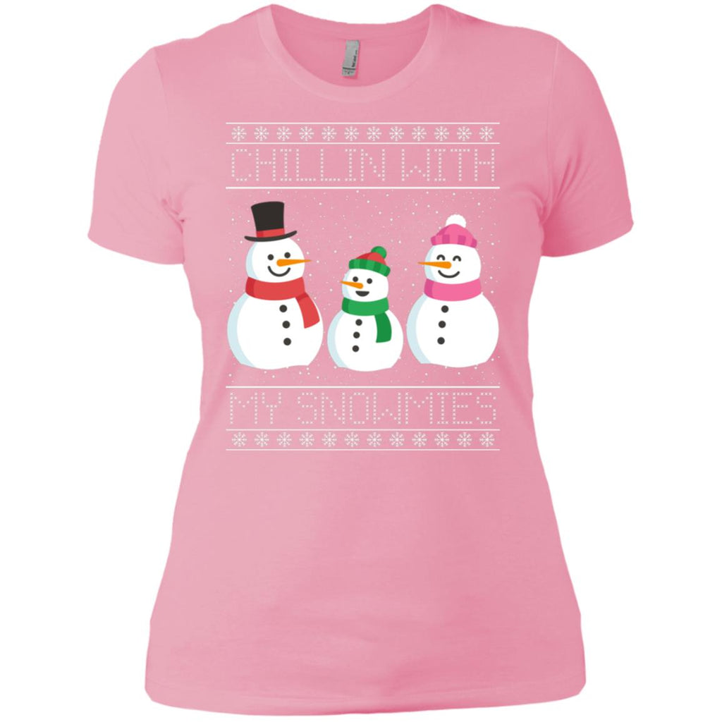 Chillin With My Snowmies Snowman Christmas Women T-Shirt