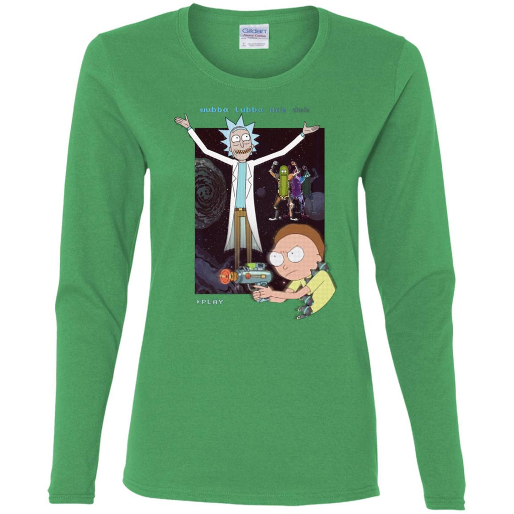 Rick And Morty Retro Video Game Women Long Sleeve Shirt