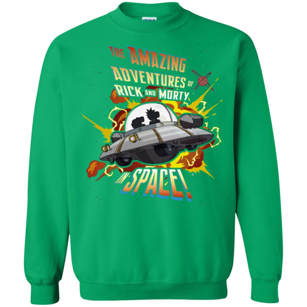 Rick And Morty Amazing Adventures In Space Unisex Crewneck Pullover Sweatshirt