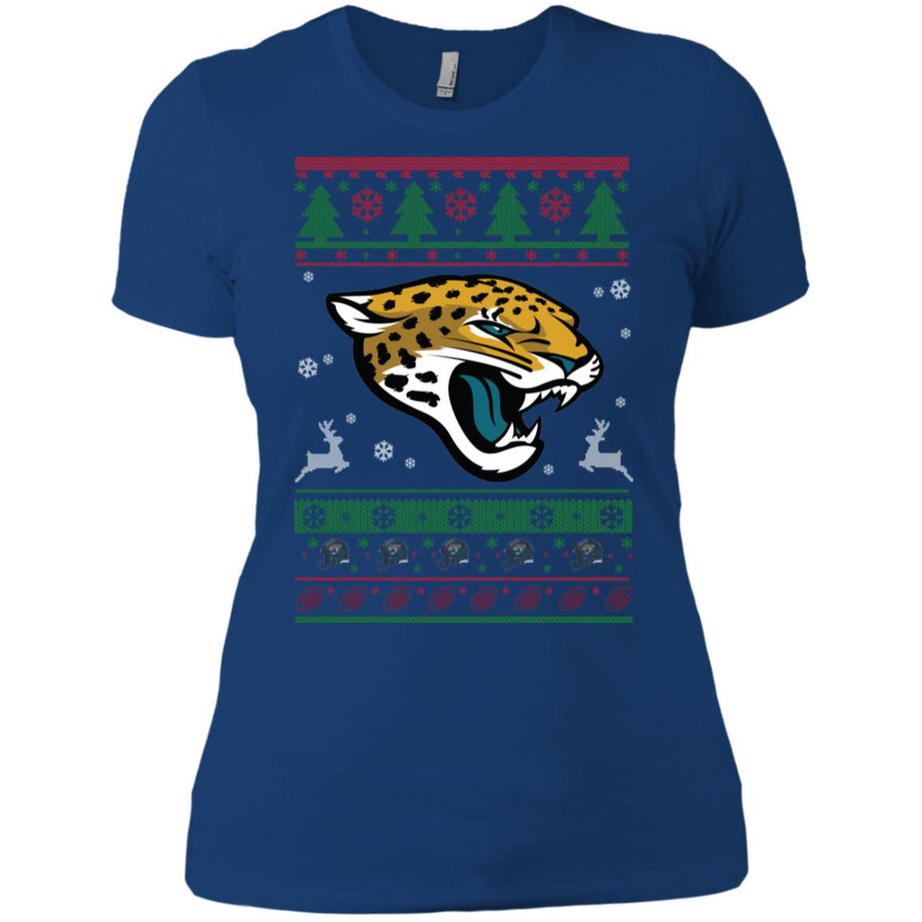 Jacksonville Jaguars Logo Football Teams Ugly Christmas Sweater Women T-Shirt