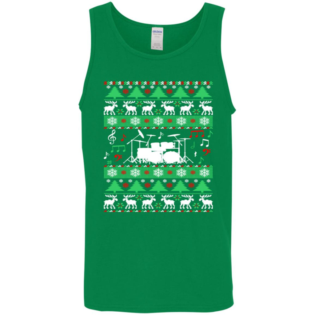 Drums Drummer Ugly Christmas Men Tank Top