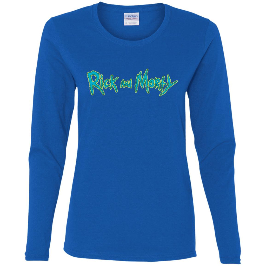 Rick And Morty Title Typography Women Long Sleeve Shirt