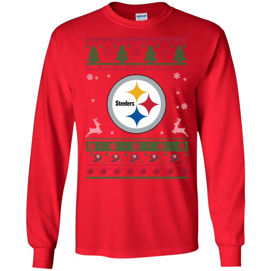 Pittsburgh Steelers Logo Football Teams Ugly Christmas Sweater Men Long SLeeve Shirt