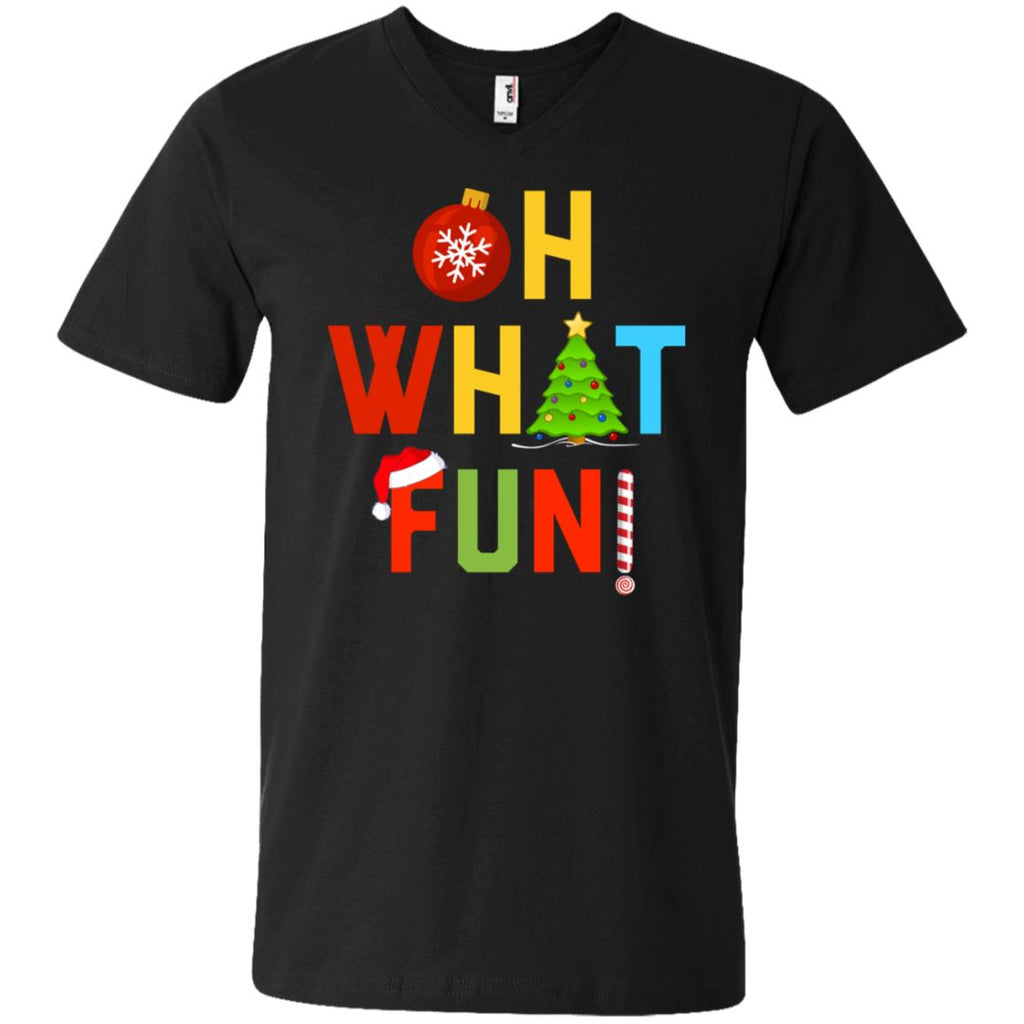 Oh What Fun Merry Christmas Men V-Neck T-Shirt