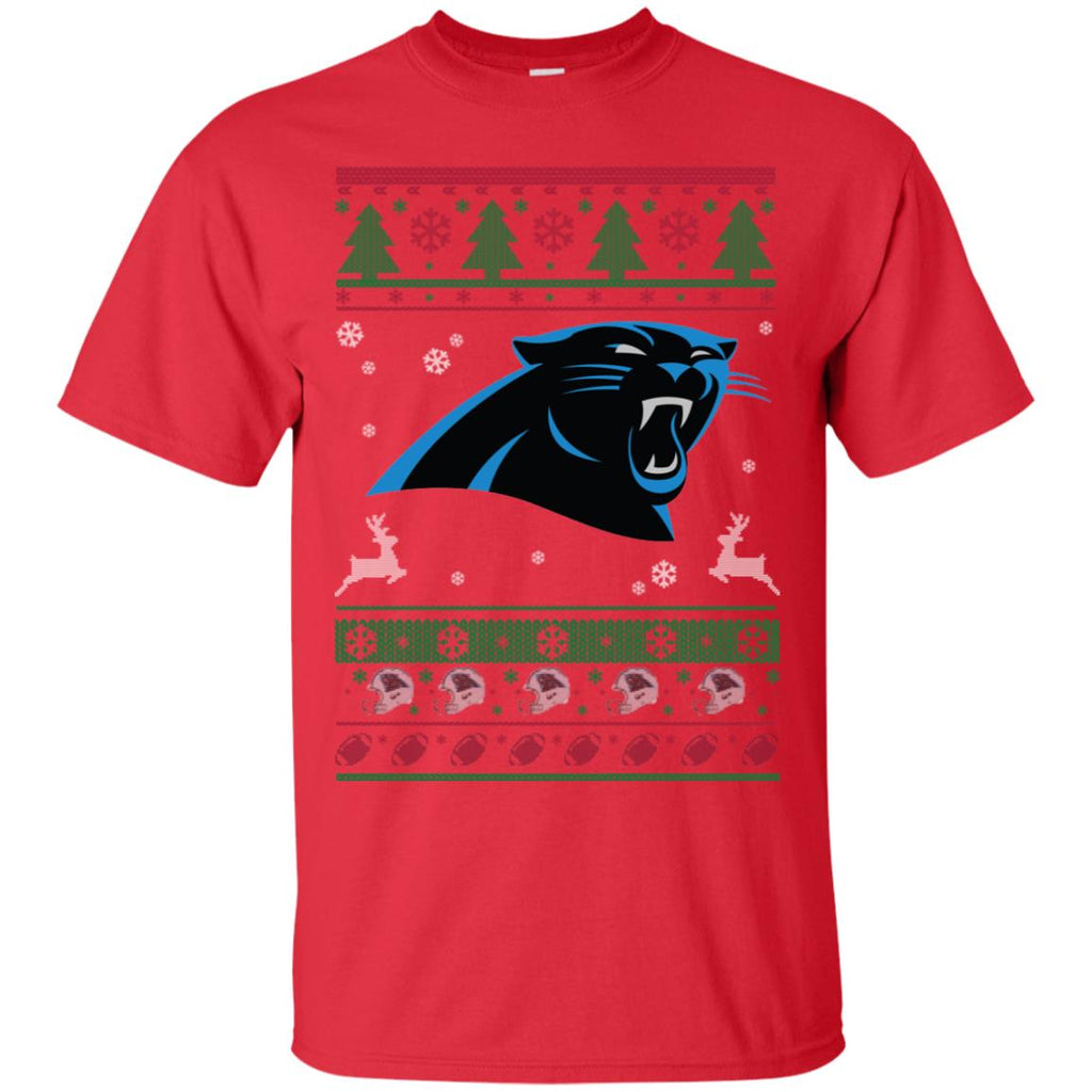 Carolina Panthers Logo Football Teams Ugly Christmas Sweater Men T-Shirt