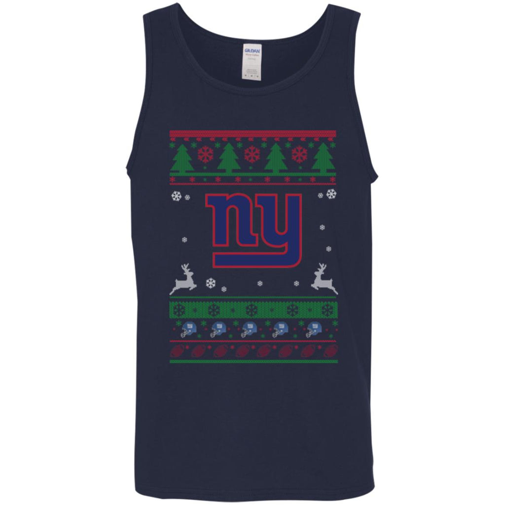 New York Giants Logo Football Teams Ugly Christmas Sweater Men Tank Top