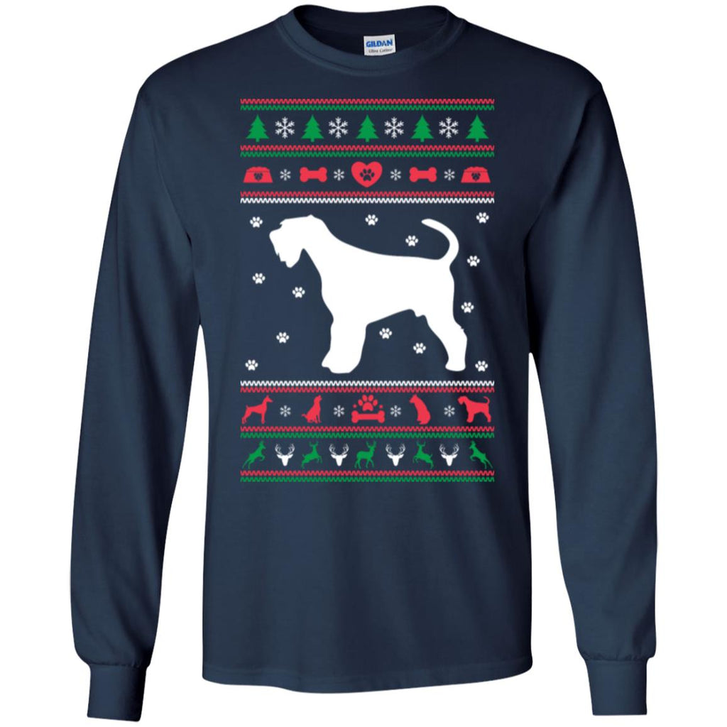 Christmas Airedale Dog Men Long SLeeve Shirt