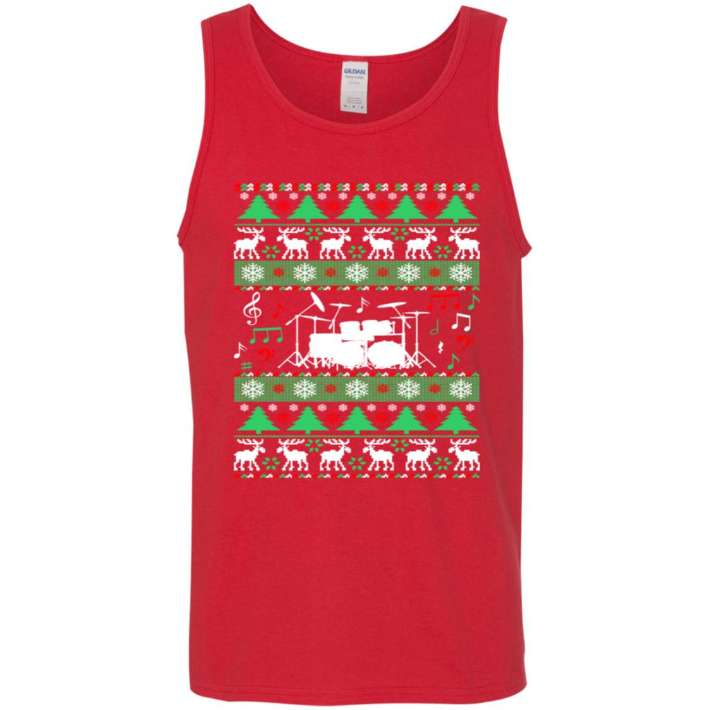 Drums Drummer Ugly Christmas Men Tank Top