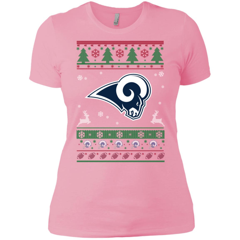 Los Angeles Rams Logo Football Teams Ugly Christmas Sweater Women T-Shirt