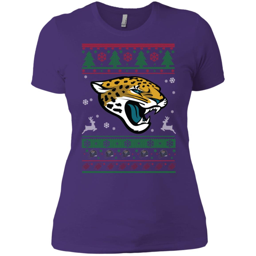 Jacksonville Jaguars Logo Football Teams Ugly Christmas Sweater Women T-Shirt
