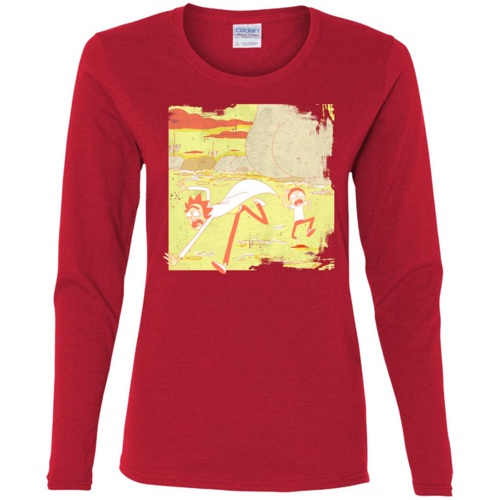 Rick And Morty Escape From Buttworld Women Long Sleeve Shirt