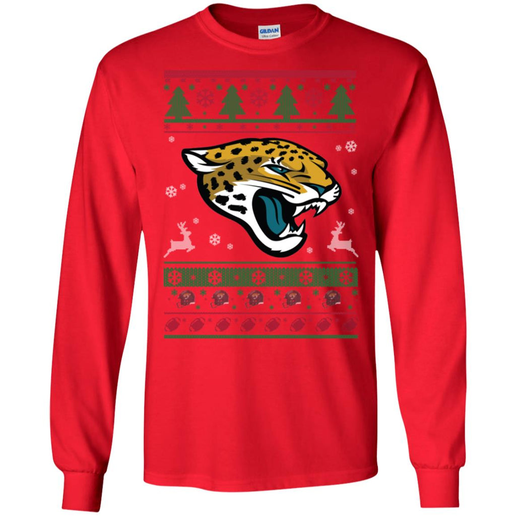 Jacksonville Jaguars Logo Football Teams Ugly Christmas Sweater Men Long SLeeve Shirt