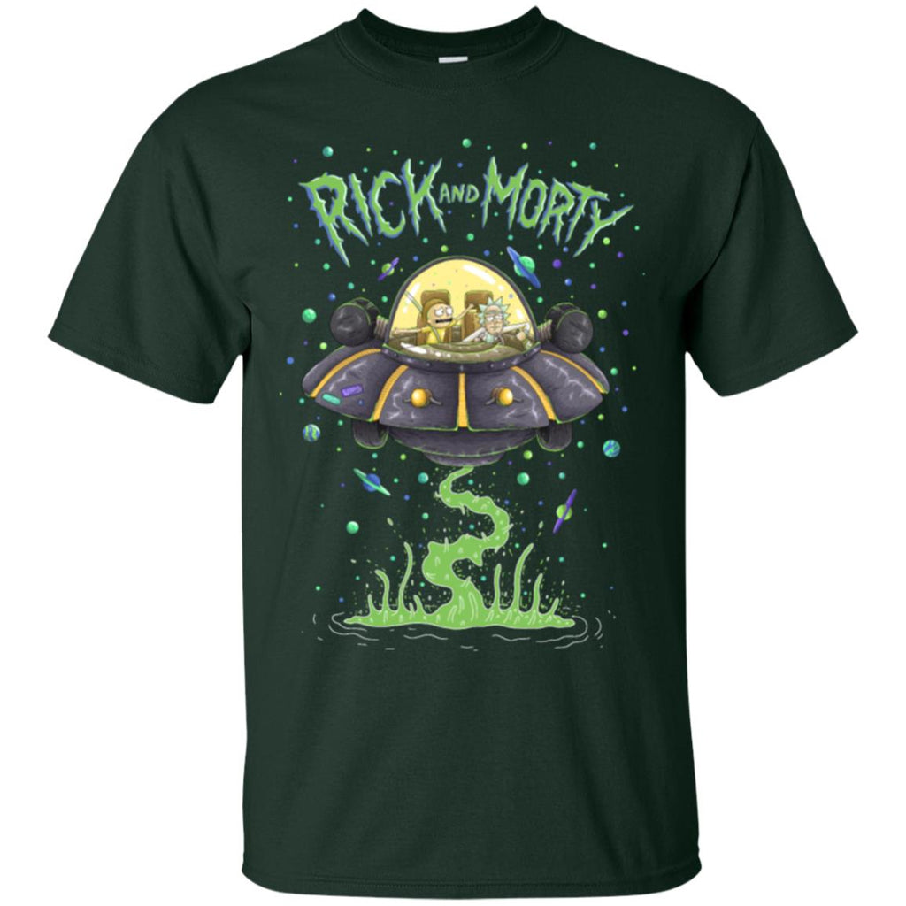 Rick And Morty Spaceship Illustration Men T-Shirt