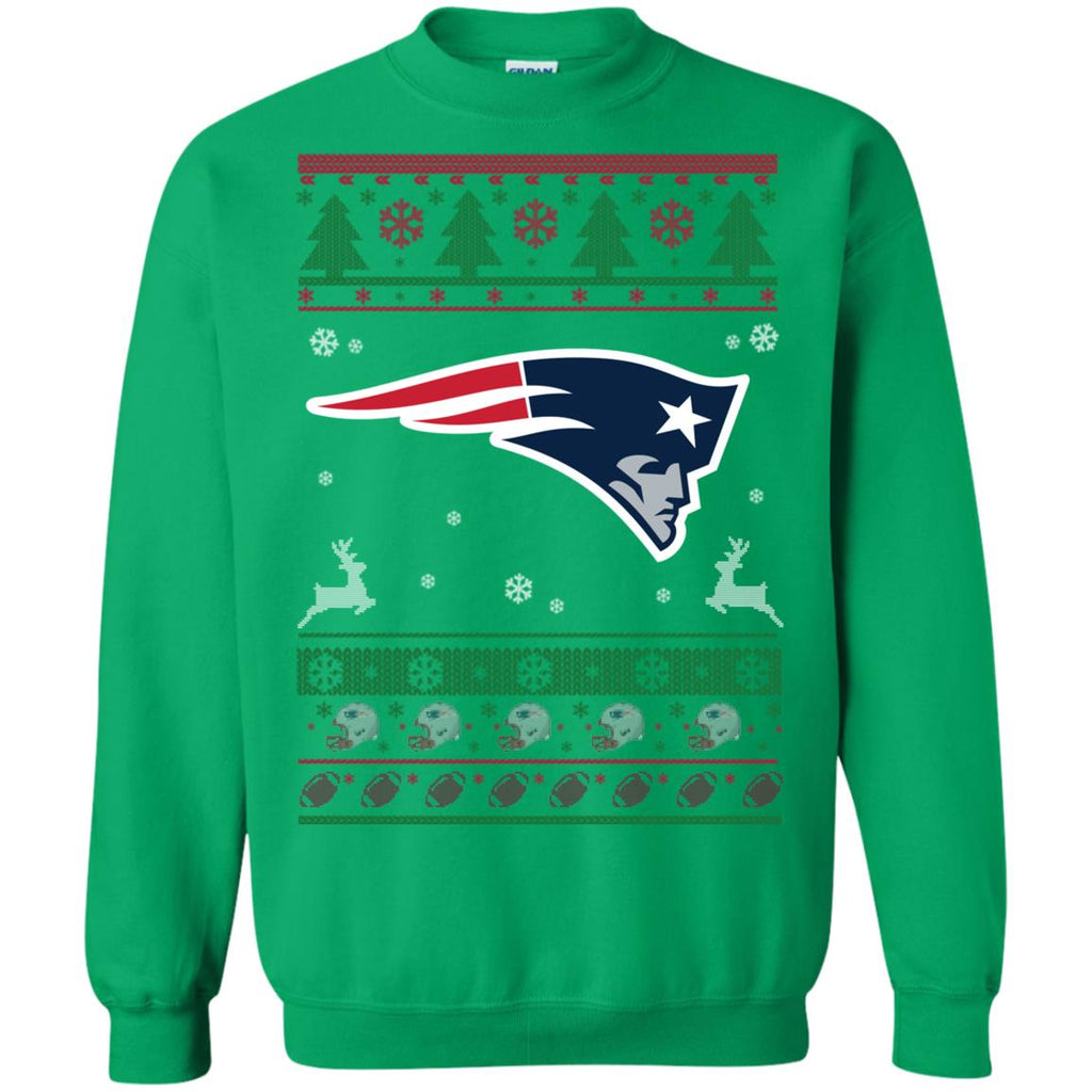 New England Patriots Logo Football Teams Ugly Christmas Sweater Unisex Crewneck Pullover Sweatshirt