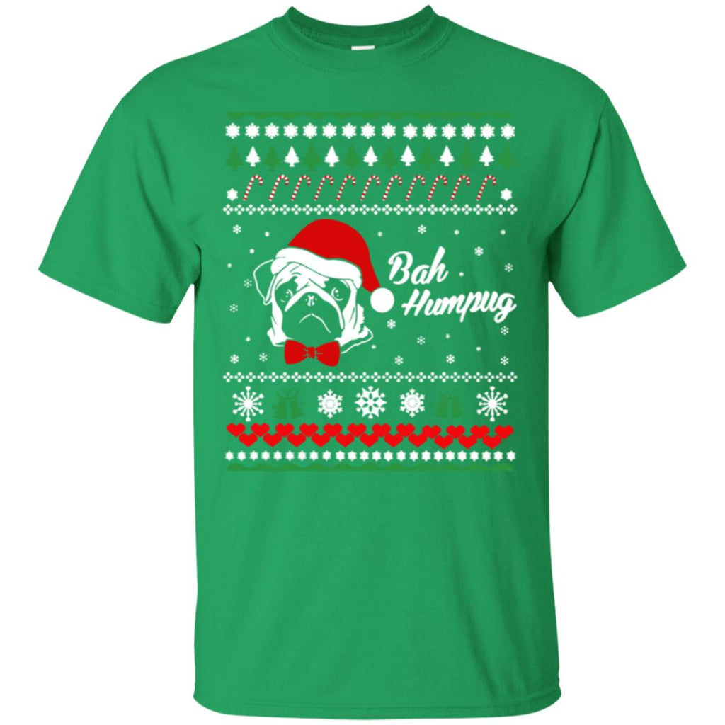 Bah Hum Pug Dog Christmas Men T-Shirt