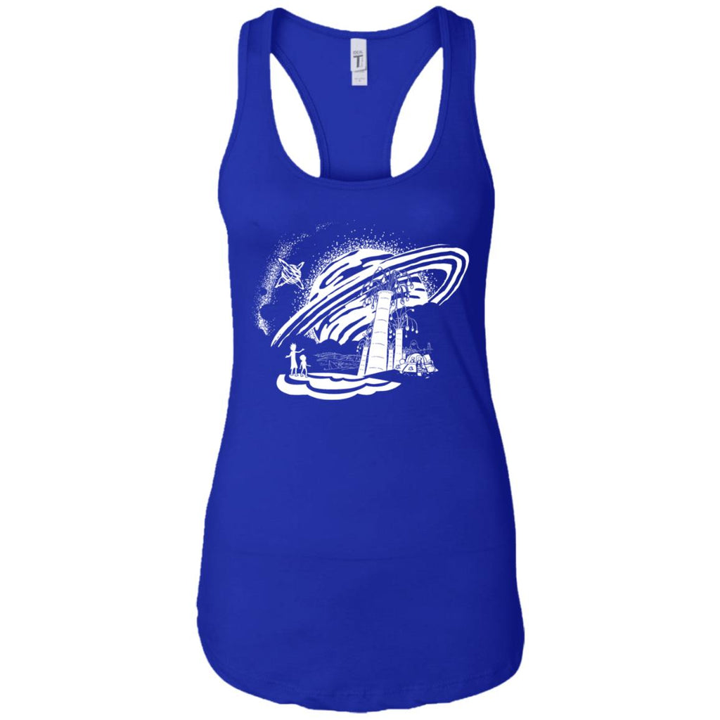 Rick And Morty Dimension 35-c Black And White Women Tank