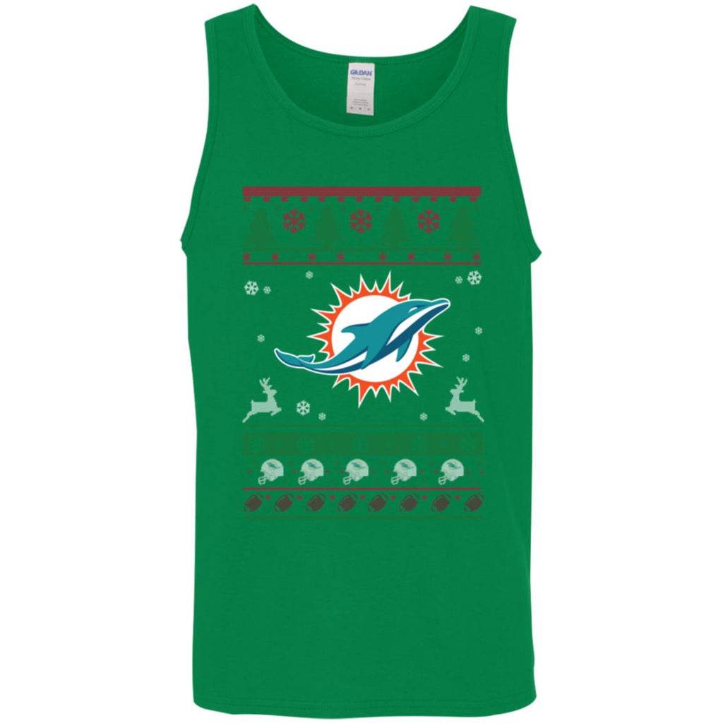 Miami Dolphins Logo Football Teams Ugly Christmas Sweater Men Tank Top