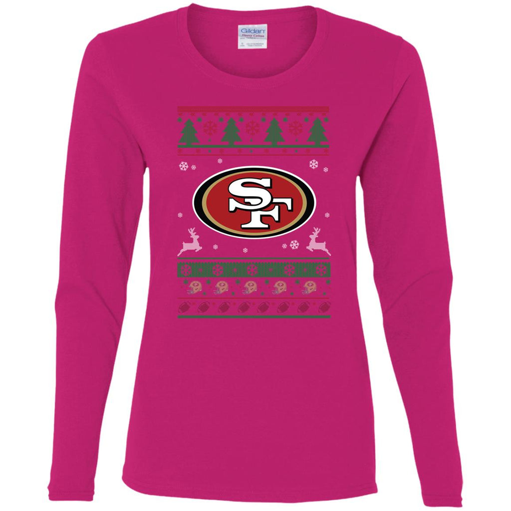 San Francisco 49ers Logo Football Teams Ugly Christmas Sweater Women Long Sleeve Shirt