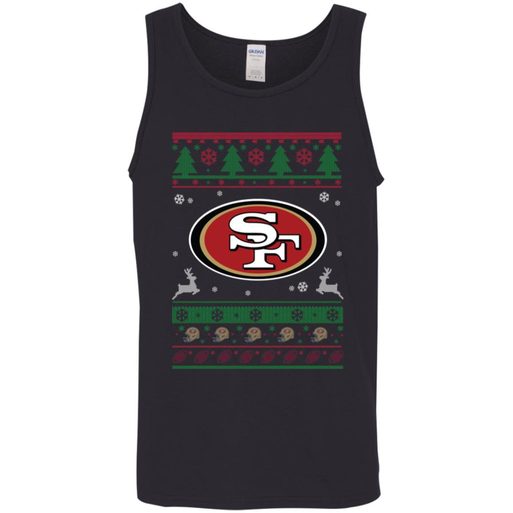 San Francisco 49ers Logo Football Teams Ugly Christmas Sweater Men Tank Top