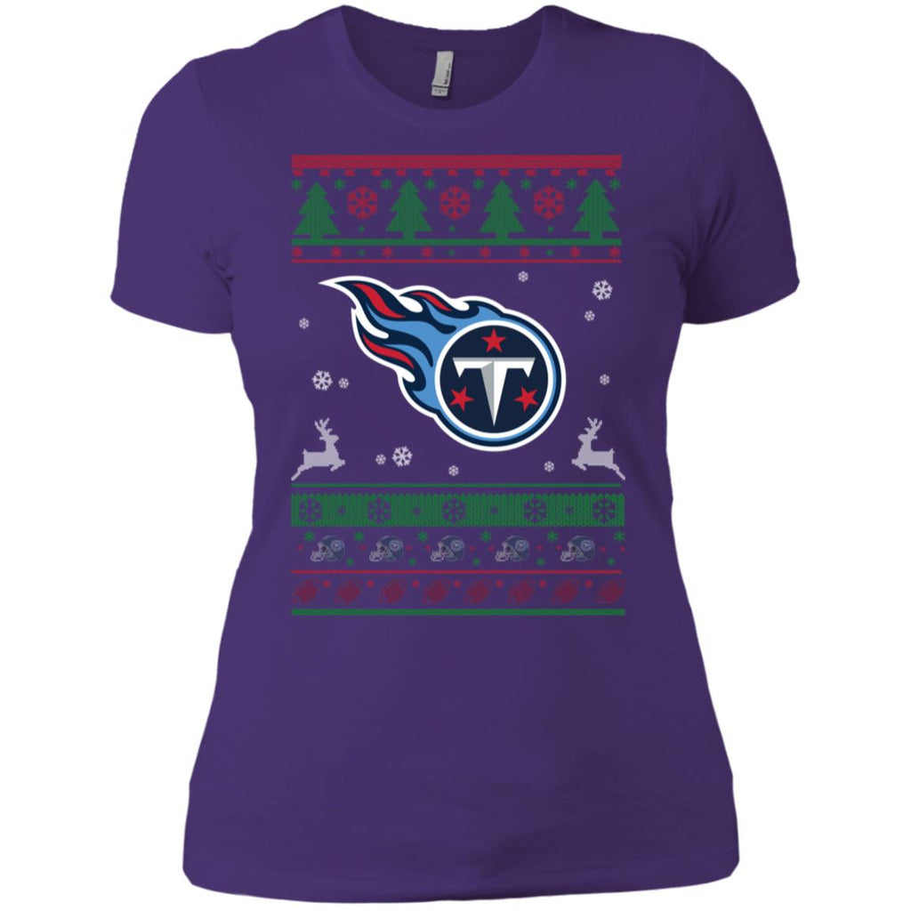 Tennessee Titans Logo Football Teams Ugly Christmas Sweater Women T-Shirt