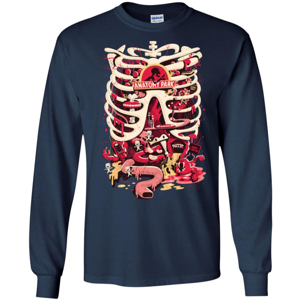 Rick And Morty Anatomy Park Skeleton Men Long SLeeve Shirt