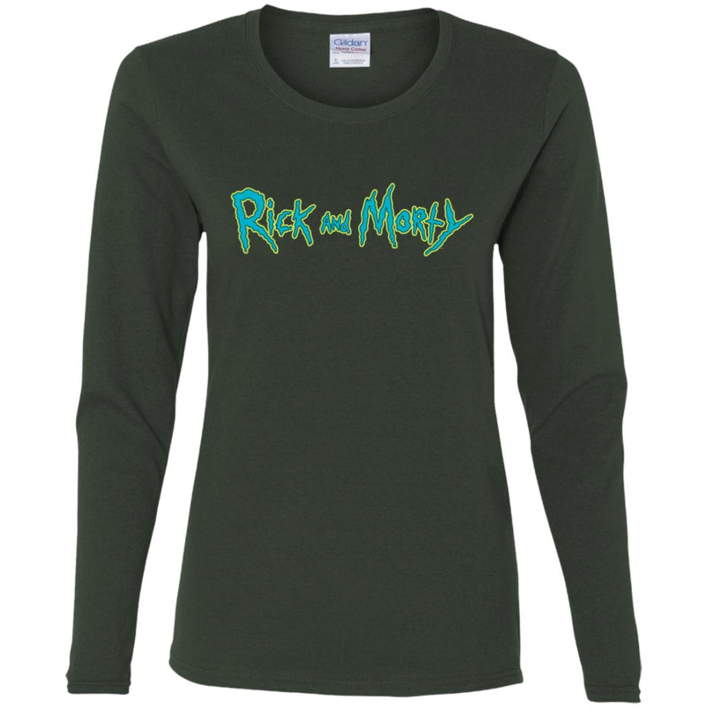 Rick And Morty Title Typography Women Long Sleeve Shirt