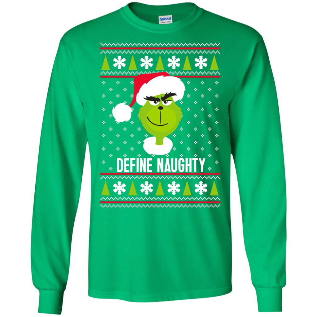 Dr. Seuss The Grinch Naughty Grinch Christmas Sweatshirt Men Long SLeeve Shirt