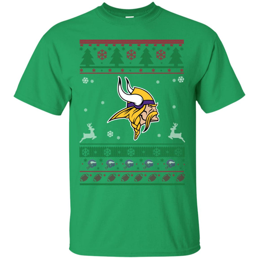Minnesota Vikings Logo Football Teams Ugly Christmas Sweater Men T-Shirt