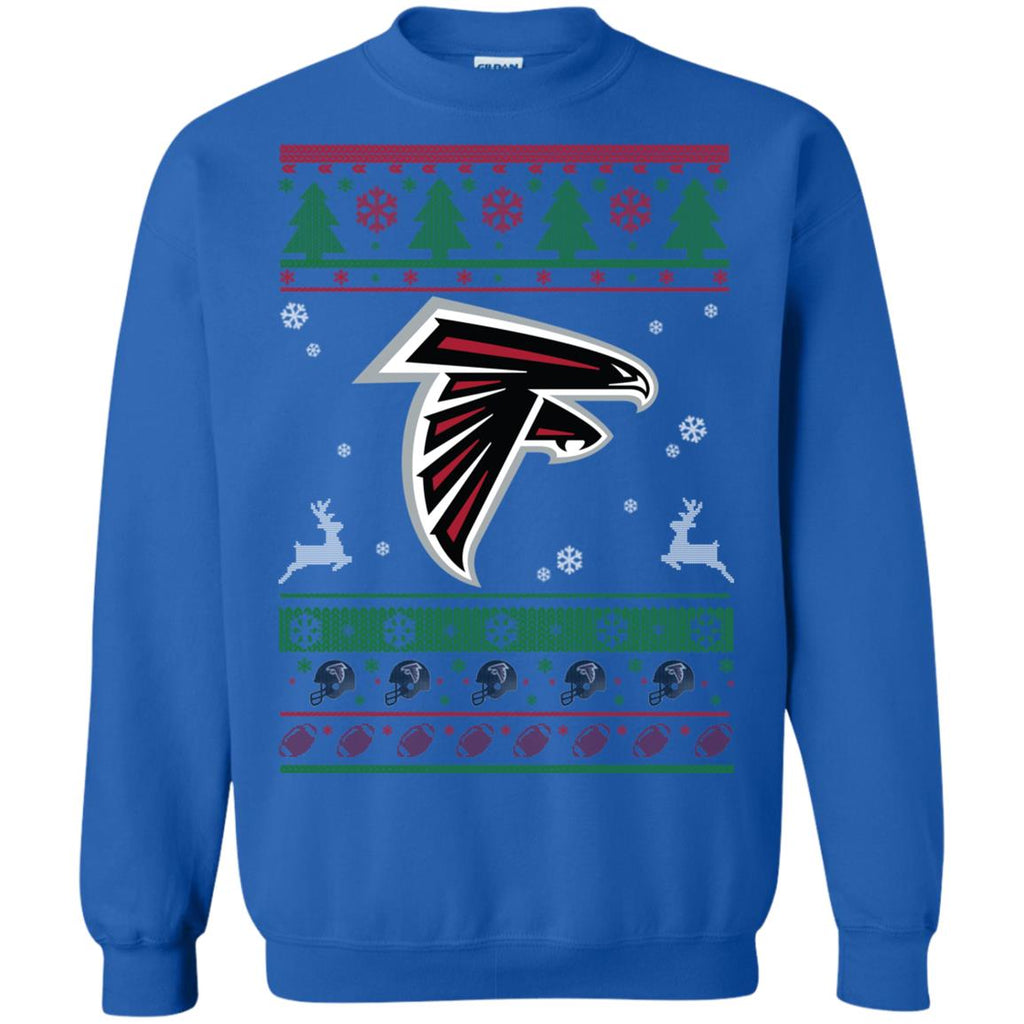 Atlanta Falcons Logo Football Teams Ugly Christmas Sweater Unisex Crewneck Pullover Sweatshirt