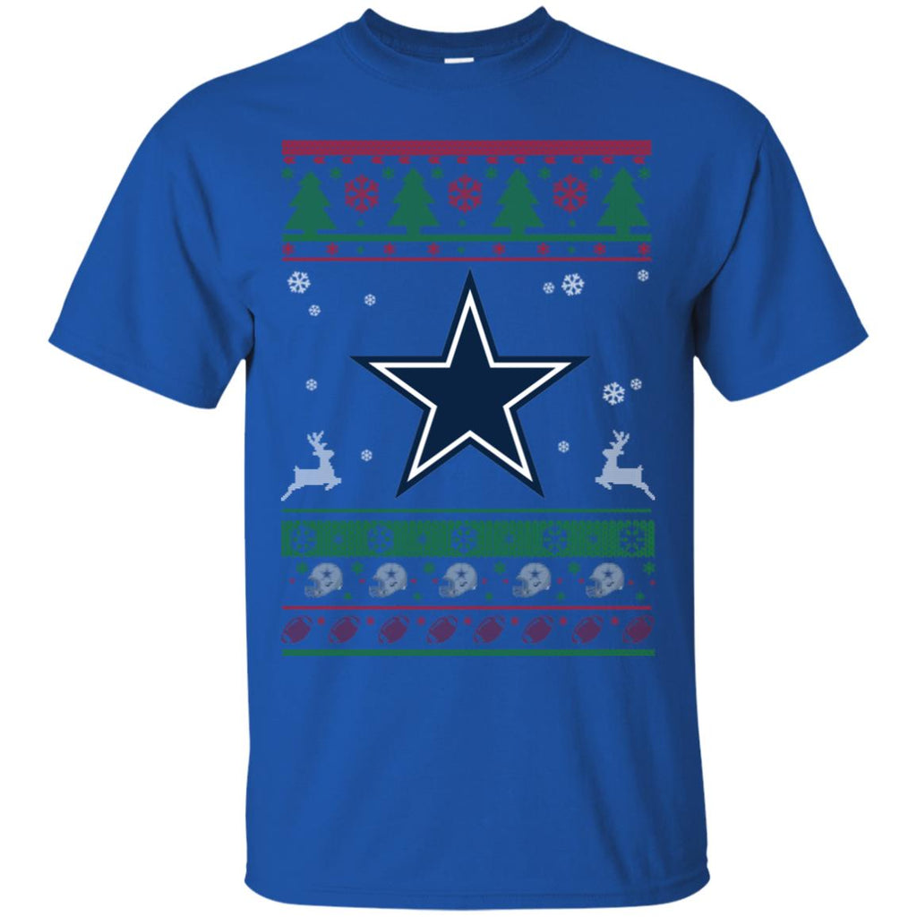 Dallas Cowboys Logo Football Teams Ugly Christmas Sweater Men T-Shirt