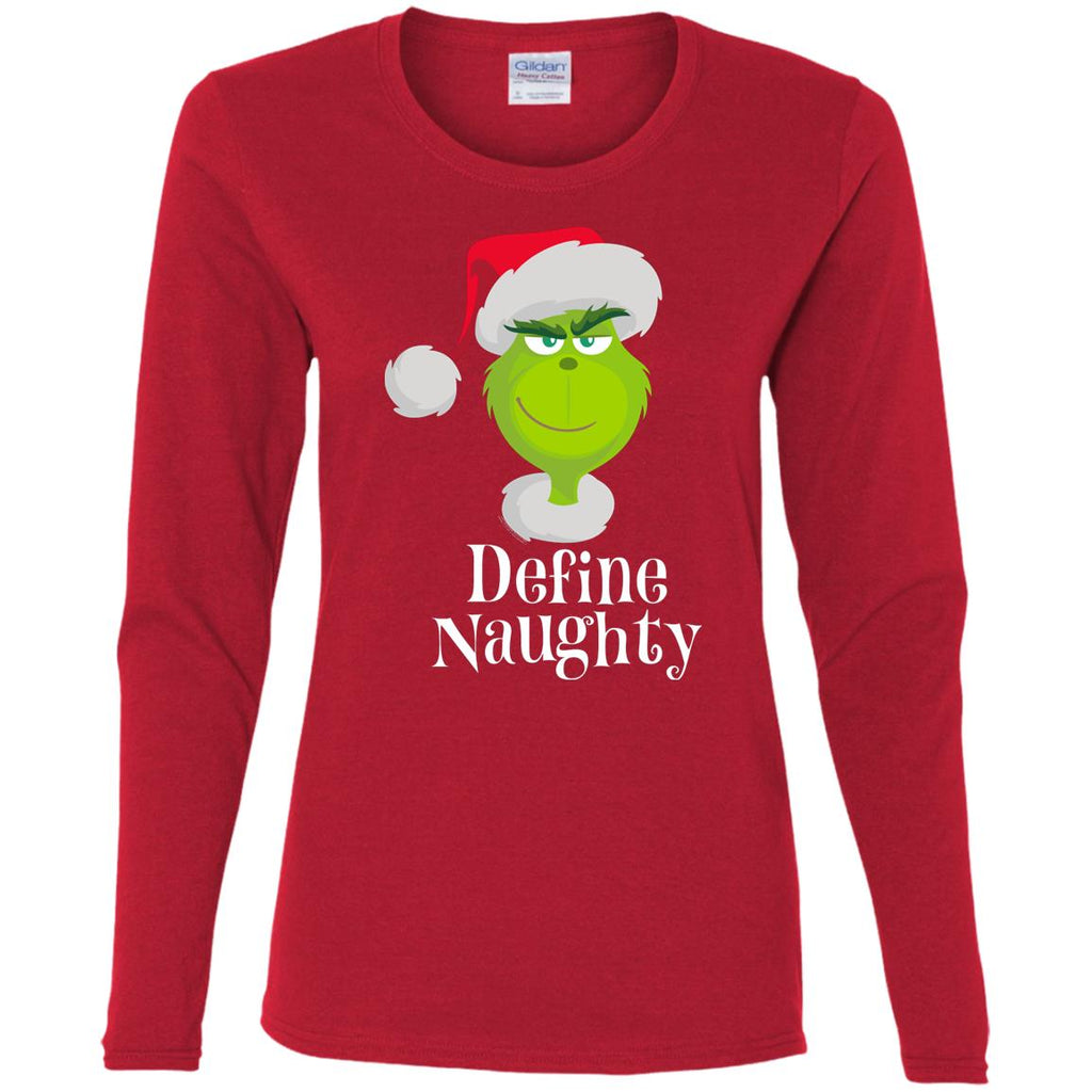 Dr. Seuss The Grinch Naughty Grinch Christmas Women Long Sleeve Shirt