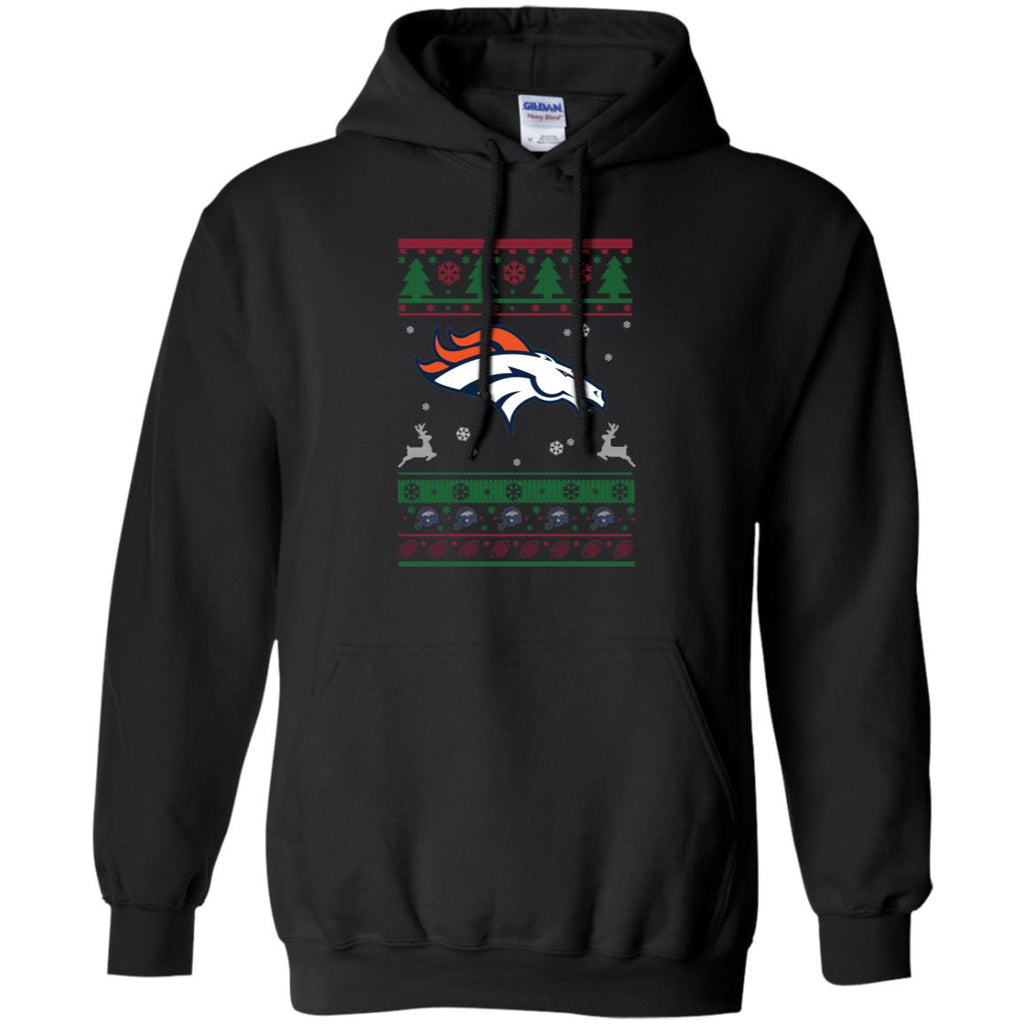 Denver Broncos Logo Football Teams Ugly Christmas Sweater Men Pullover Hoodie