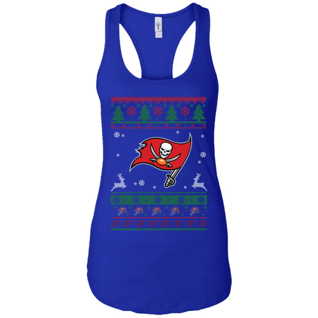 Tampa Bay Buccaneers Logo Football Teams Ugly Christmas Sweater Women Tank