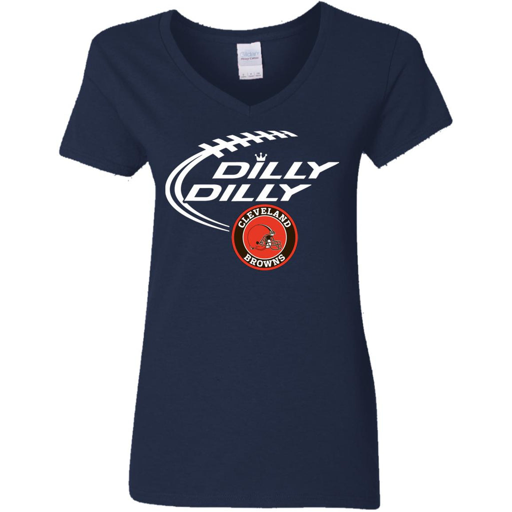 Dilly Dilly Cleverlan Browns Nfl Football Women V-Neck T-Shirt
