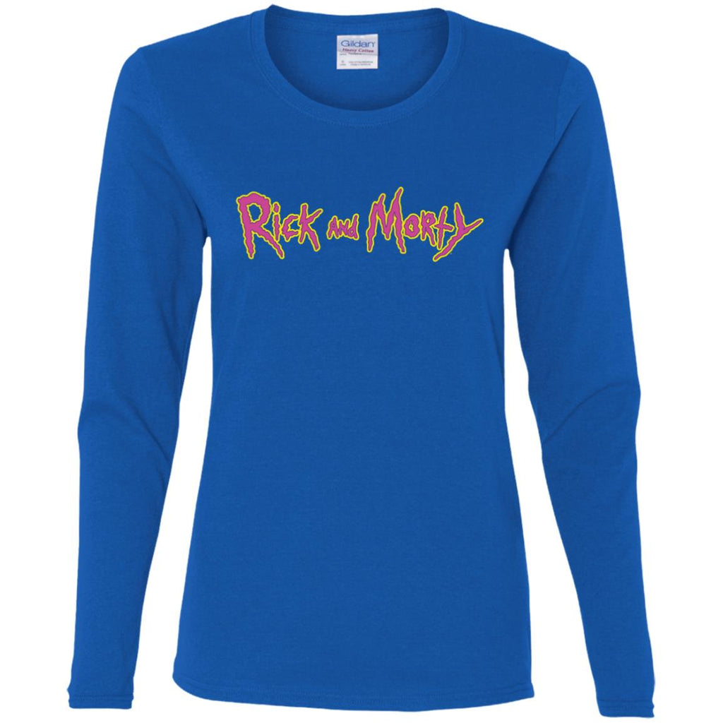 Rick And Morty Title Typography Shirt Women Long Sleeve Shirt