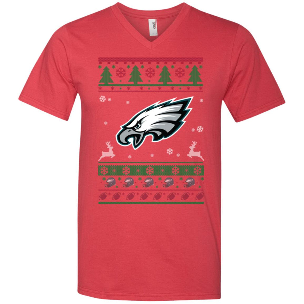 Philadelphia Eagles Logo Football Teams Ugly Christmas Sweater Men V-Neck T-Shirt