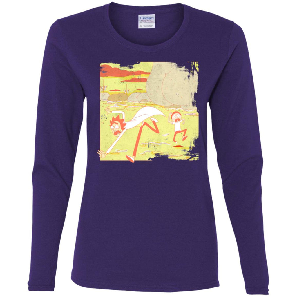 Rick And Morty Escape From Buttworld Women Long Sleeve Shirt