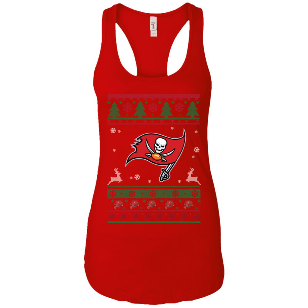 Tampa Bay Buccaneers Logo Football Teams Ugly Christmas Sweater Women Tank
