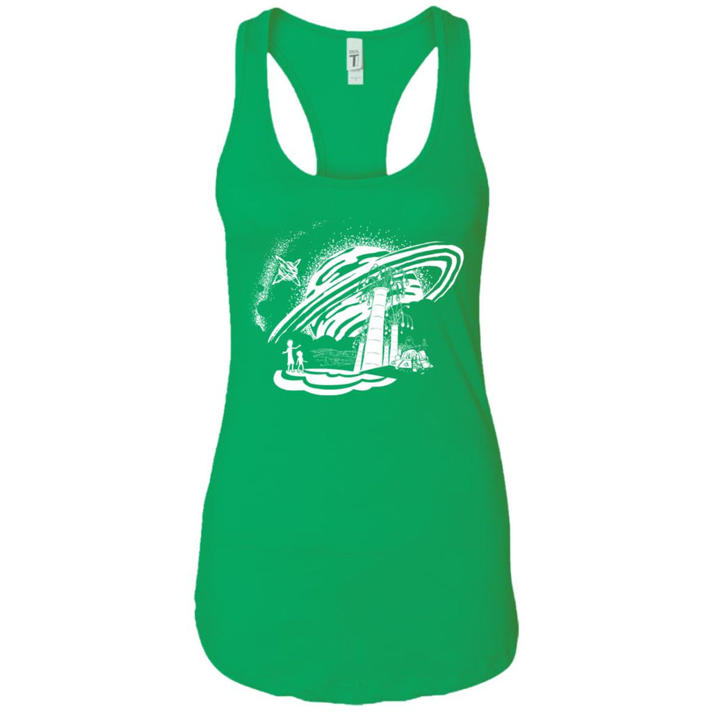 Rick And Morty Dimension 35-c Black And White Women Tank