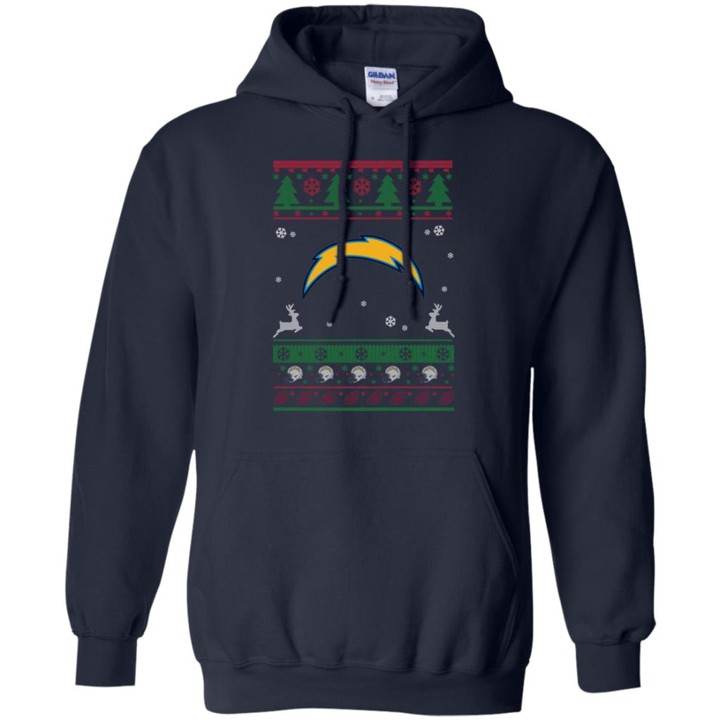 Los Angeles Chargers Logo Football Teams Ugly Christmas Sweater Men Pullover Hoodie