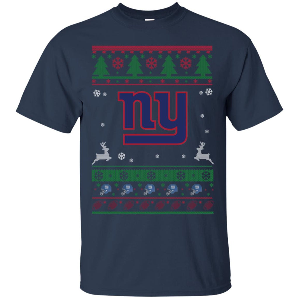 New York Giants Logo Football Teams Ugly Christmas Sweater Men T-Shirt