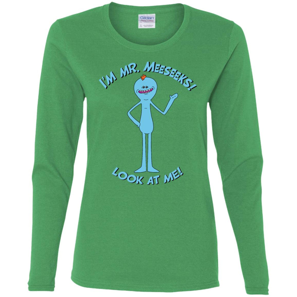 Rick And Morty Mr Meeseeks Look At Me Quote Women Long Sleeve Shirt